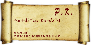 Perhócs Karád névjegykártya